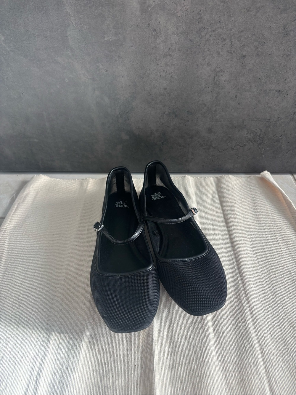 Target Black Mesh Mary Jane Flats with Buckle Strap - Picture 2 of 5